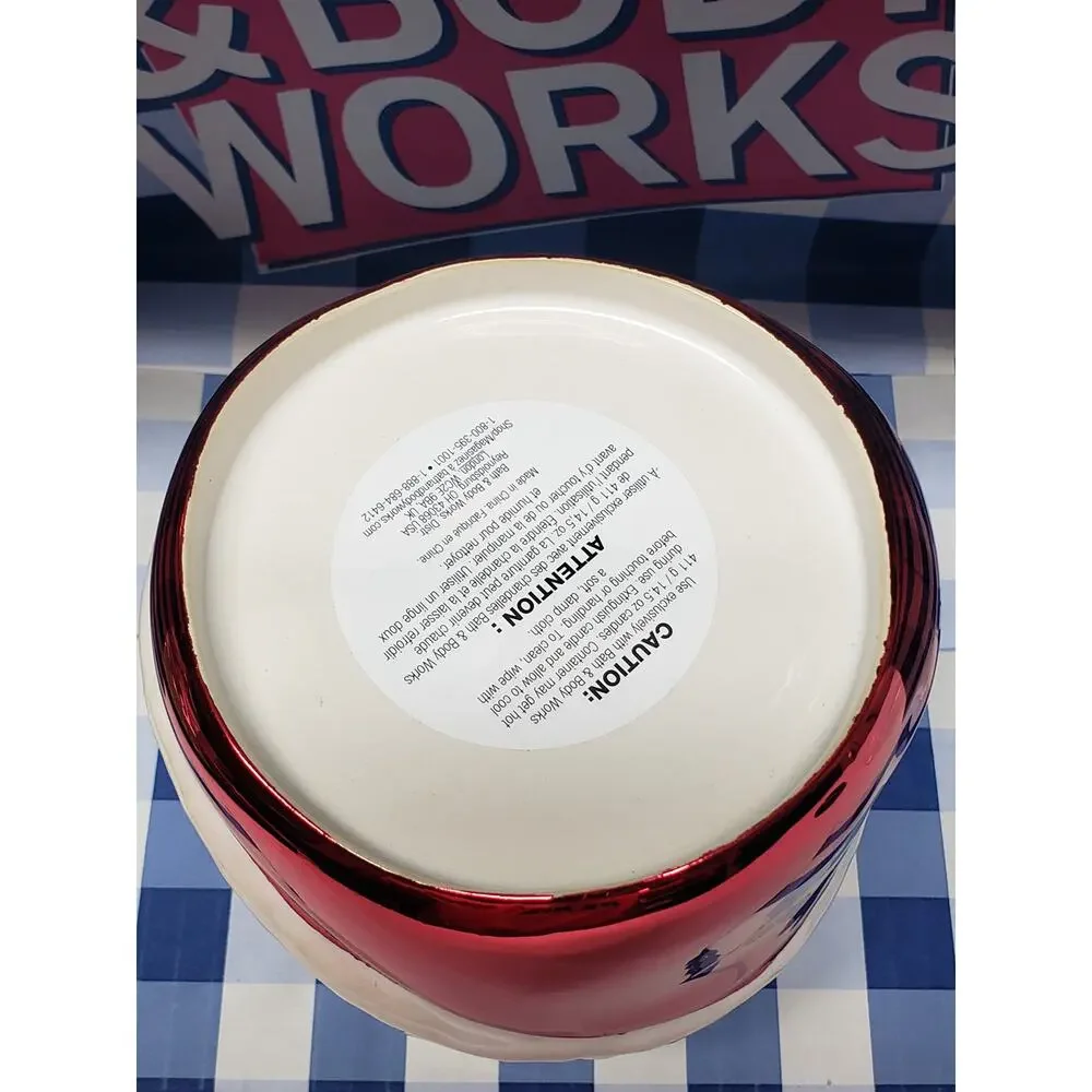 BBW Vintage Style Santa Claus Christmas Large 3 Wick Candle Holder / Pedestal